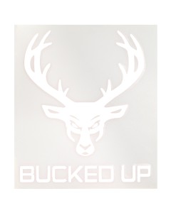Bucked Up Logo Sticker - White
