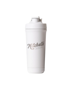 Mitchells Nutrition Stainless Steel Shaker - White