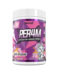 Nexus Sports Nutrition Per4m Pre-Workout 50 Serves Grape Xplosion - Dated 01/26