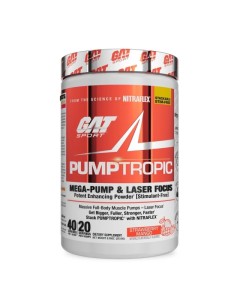 GAT Sport Pumptropic Stim-Free Pre-Workout 40 Serves Strawberry Mango - Dated 10/25