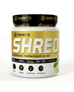 Raiseys Shred Advanced Thermogenic Blend - 60 Serves Lemon Lime - Dated 12/25