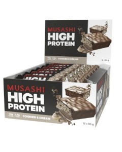 Musashi P45 High Protein Bars (12 Pack) Cookies and Cream - Dated 07/25