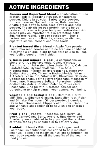 bsc ingredients greens